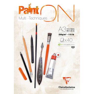 CLAIREFONTAINE Paint'On A3 96536C Bianco 40 fogli