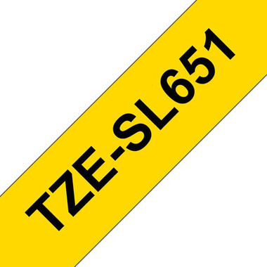 PTOUCH Ruban auto laminant noir/jaune TZE-SL651 PT-D800W/D900W 24mm