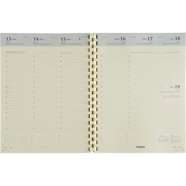 BREPOLS Agenda Timing Genova 2026 0.136.2052 1W/2S schwarz 16.8x22cm