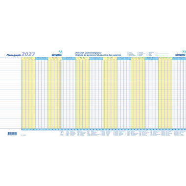 SIMPLEX Planograph 10 Stück 2027 40365.27 1J/1S DE/FR 64x29.6cm