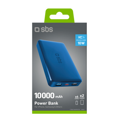 Fast charge powerbank: 10,000 mAh, 2 USBs