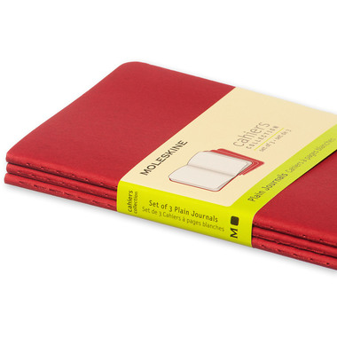 MOLESKINE Quaderno Cahier A6 097-0 in bianco, rosso 3 pezzi