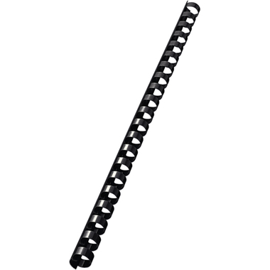 LEITZ Plastikbinderücken 12mm A4 35043 schwarz, 21 Ringe 100 Stück