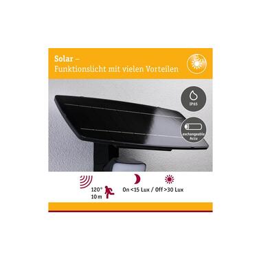 Paulmann Projecteur solaire Flotas avec détecteur de mouvement IP65 3000K 700 lm