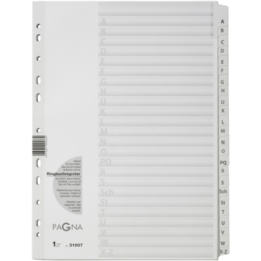 PAGNA Karonregister A4 31007/08 weiss A-Z 24-teilig
