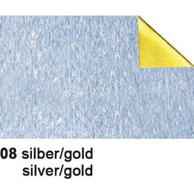 URSUS Bastelfolie Alu 50x80cm 4442108 90g, silber/gold