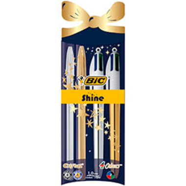 BIC Stylo à bille set Shine 933979 4 Colours 4 pcs.