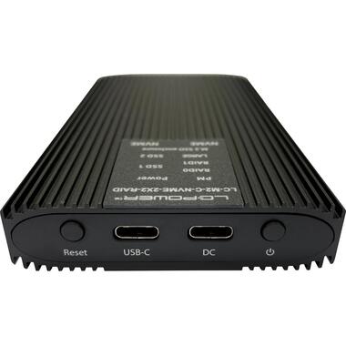LC-Power Boîtier externe LC-M2-C-NVME-2X2-RAID M2/U.2 SSD