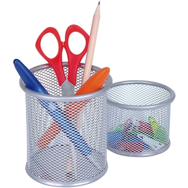 WEDO Stifteköcher OFFICE 65454 2er-Set Metall silber