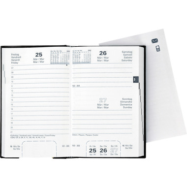 BIELLA Geschäftsagenda Disponent 2026 807401020026U 1T/1S schwarz ML 10.1x16cm