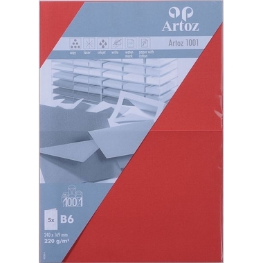 ARTOZ Karten 1001 B6 107362265 220g, rot 5 Blatt