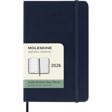MOLESKINE Agenda Classic Pocket 2026 DHB2012WN2Y26 1W/1S saphir HC 9x14cm