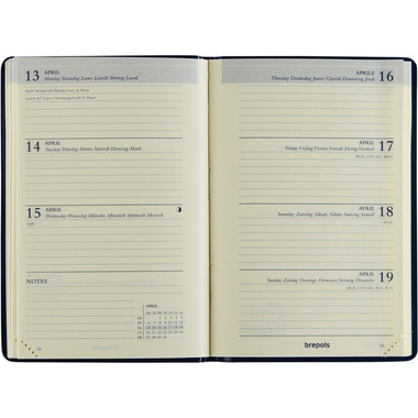BREPOLS Agenda Delta Seta 2026 0.834.2120 1S/2P bleu 8.1x12cm