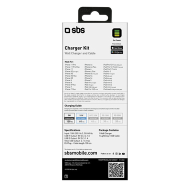 Kit with wall charger and Lightning cable