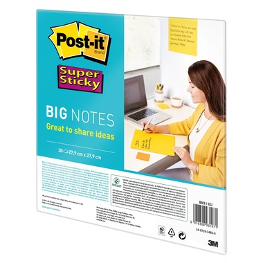 POST-IT Super Sticky Big Notes BN11-EU gelb, 30 Blatt 279x279mm