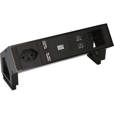Bachmann desk power strip DESK 2, 1x T13, 1x USB A/C, 1x Custom