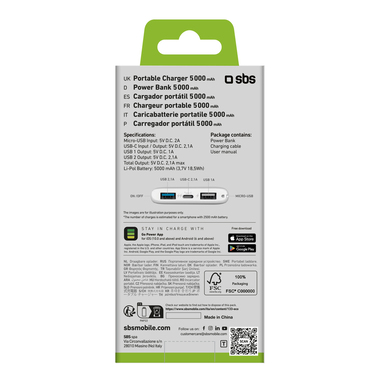 Powerbank tascabile con 3 porte USB | SBS