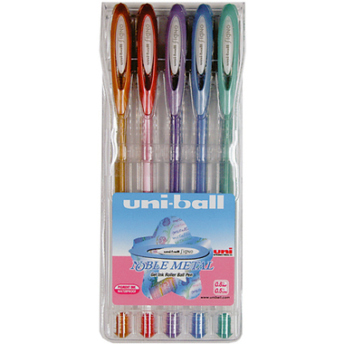 UNI-BALL Signo Noble Metal 0.8mm UM120NM.5C 5 couleurs étui