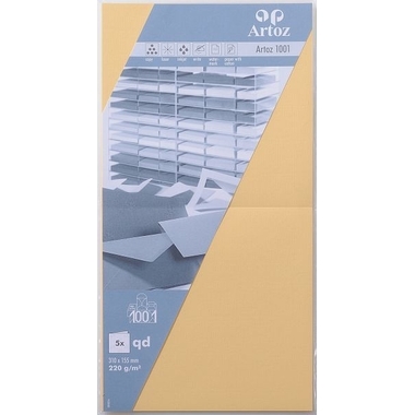 ARTOZ Cartes 1001 310x155mm 107452262 220g, jaune miellé 5 feuilles
