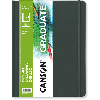 CANSON Skizzenbuch Graduate A4 31200L039 blanko, 160g 52 Blatt