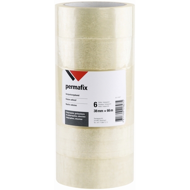 PERMAFIX Verpackungsband 41827 Transparent 38mmx66m 6Rollen