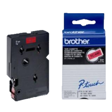 PTOUCH Nastro, plastific. nero/rosso TC-491 PT-3000 9 mm