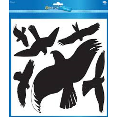 Z-DESIGN Fensterbild Vögel 4485 schwarz 1 Blatt/6 Stück