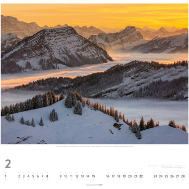 WEINGARTEN Bildkalender 2026 3312224+26 Die Schweiz DE 48x46cm