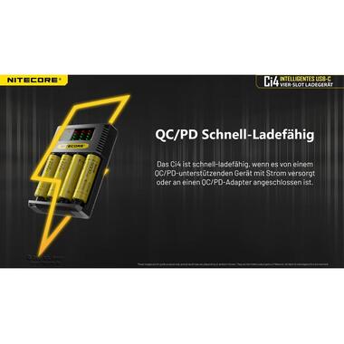 Nitecore Chargeur Ci4 USB-C