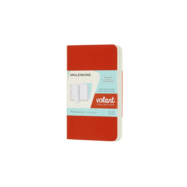 MOLESKINE Cahier 2x 10.5x6.5cm 620480 ligné, coral/marine, 56 p.