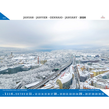 CALENDARIA Bildkalender 2026 9783036205663 Zürich ML 40x31cm