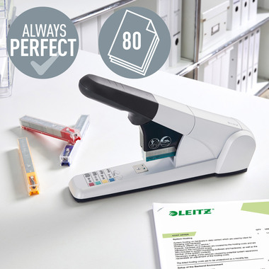 LEITZ Agrafeuse 5551 55510084 gris clair 80 feuilles