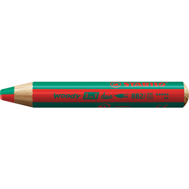 STABILO Matita colorata Woody 3in1 882/310-533 Duo, rosso/verde scuro