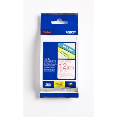 PTOUCH Band, laminiert rot/klar TZe-132 PT-1280VP 12 mm