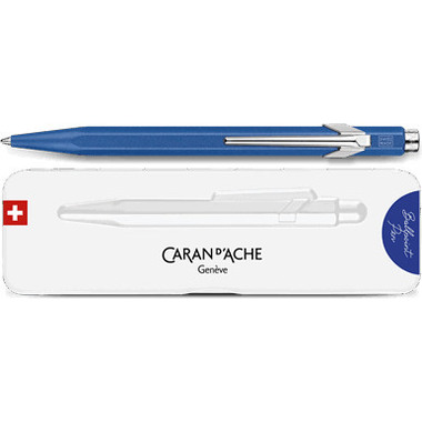 CARAN D'ACHE Stylo à bille 849 Colormat-X 849.635 bleu, Slimpack