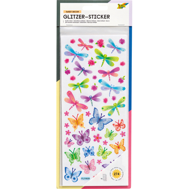 FOLIA Glitzer-Sticker 1410 Sweet Decor 5 Blatt/274 Stück