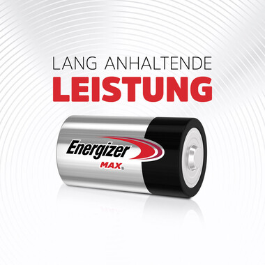Energizer Battery Max Mono (D), 2 pcs 2-pack of Energizer Max D batteries, Alkaline
