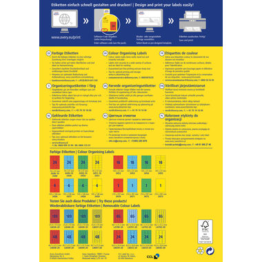 AVERY ZWECKFORM Etiketten 105x148mm 3457 Universal, blau 10Bl./4St.