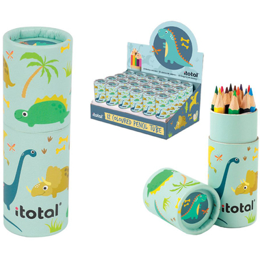 I-TOTAL Farbstifte Dino XL2263 Runddose 12 Stück