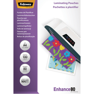 FELLOWES Pochettes à plastifier A4 5452103 mat, 80my 100 pcs.