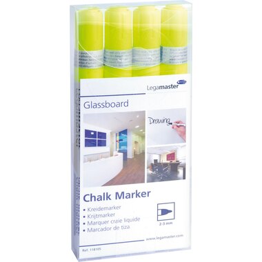 LEGAMASTER Glassboard Marker 7-118105 4 Stück, gelb