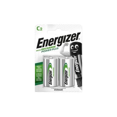 Energizer Rechargeable Power Plus NiMH C 2500 mAh, 2 pieces