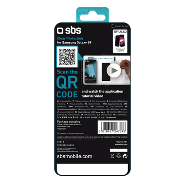 Screen protector Clear gewölbt für Samsung Galaxy S9
