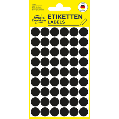 AVERY ZWECKFORM Marqueurs 12mm 3140 noir 270 pcs.
