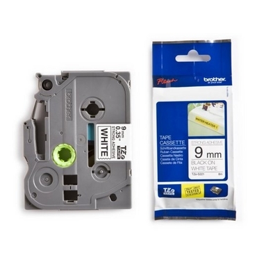 PTOUCH Nastro, strong/adh.nero/bianco TZe-S221 PT-300 9 mm