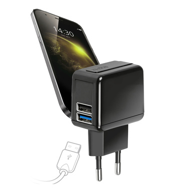 Caricabatterie da viaggio a risparmio energetico con 2 uscite USB
