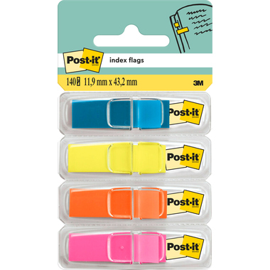 POST-IT Index Tabs Clear 43.2x11.9mm 683-4ABX 4-farbig/4x35 Tabs