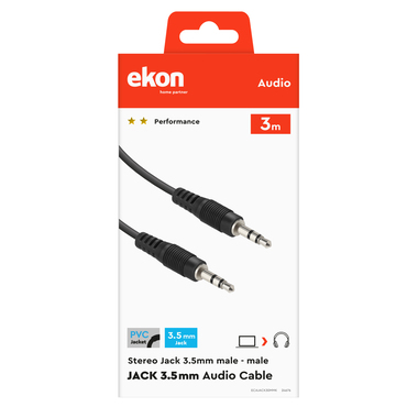 Audio cable with a 3.5mm male-male jack | Ekon