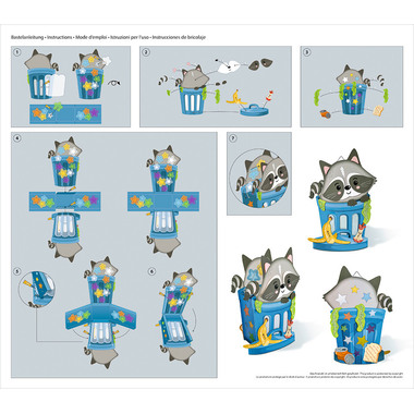 URSUS Laternenbastelset 28x19cm 1874002F Racoon