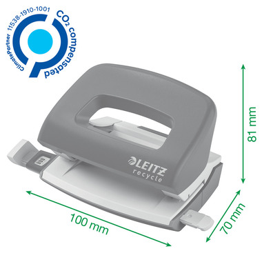 LEITZ Locher NeXXt Recycle 5010-00-25 rot, CO2 neutral 10 Blatt